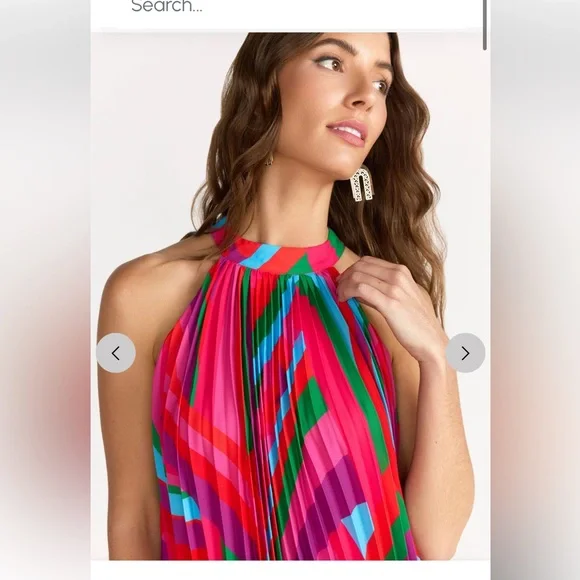 NWT Flying Tomato Halter Neck Pleated Swing Dress Sz M - Picture 3 of 12